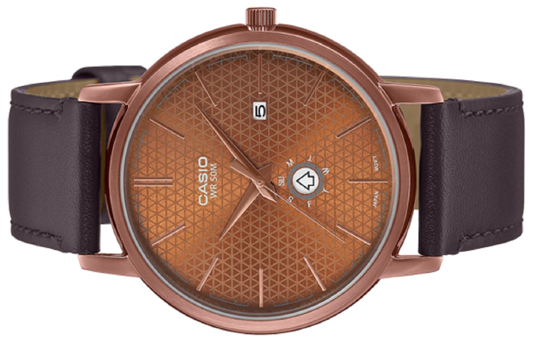 Casio MTP-B125RL-5A Analog Leather Strap Watch For Men-Watch Portal Philippines