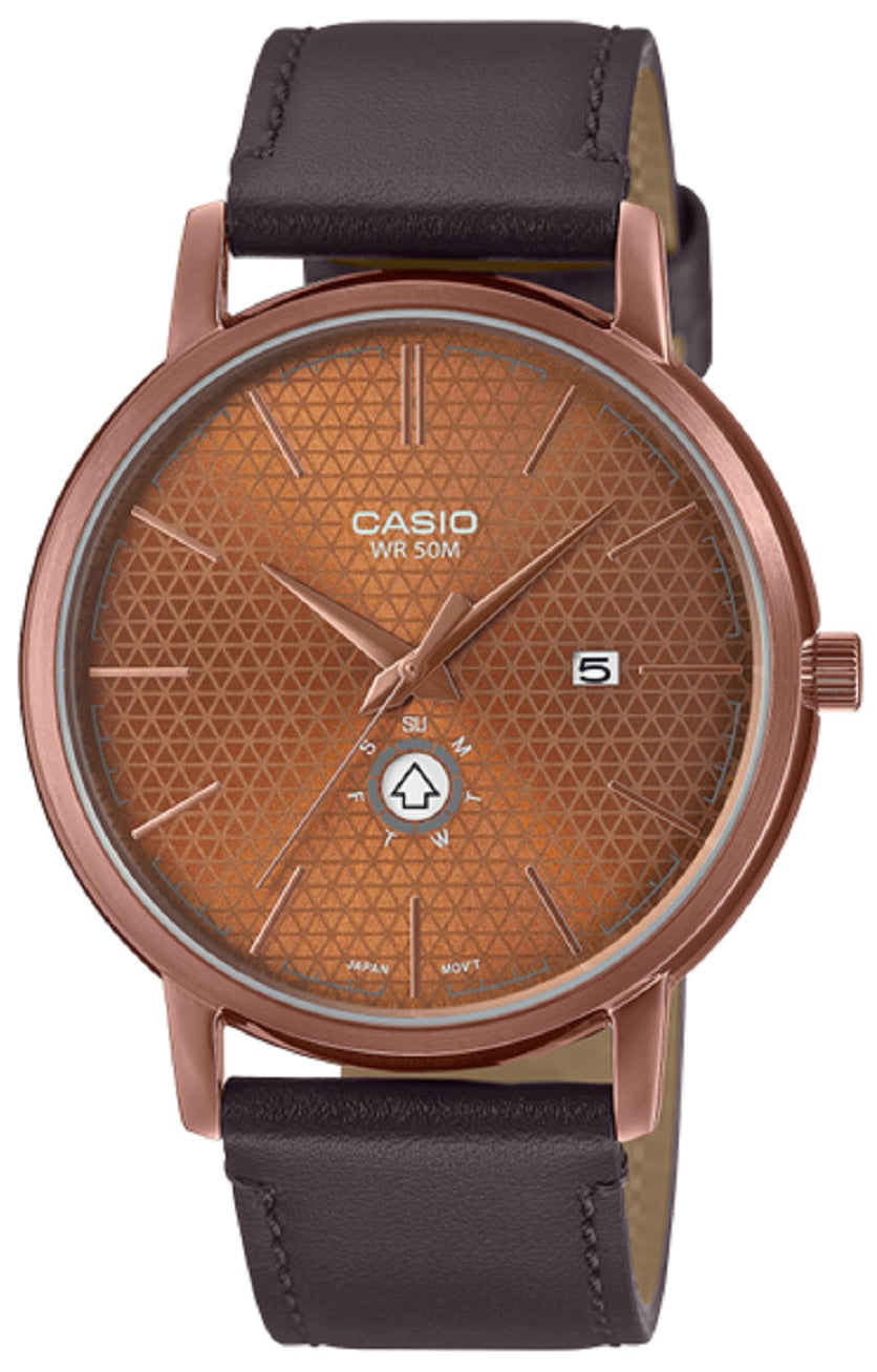 Casio MTP-B125RL-5A Analog Leather Strap Watch For Men-Watch Portal Philippines