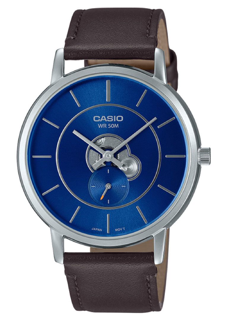 Casio MTP-B130L-2A Analog Leather Strap Watch For Men-Watch Portal Philippines