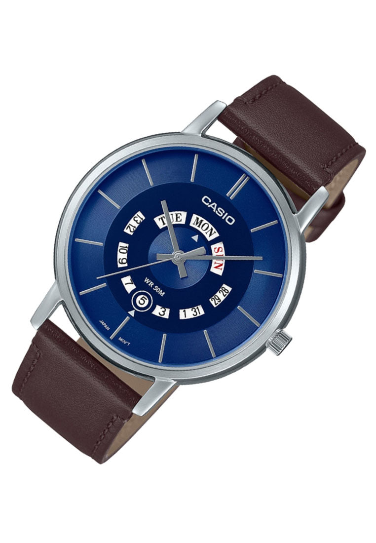 Casio MTP-B135L-2A Analog Leather Watch Strap For Men-Watch Portal Philippines
