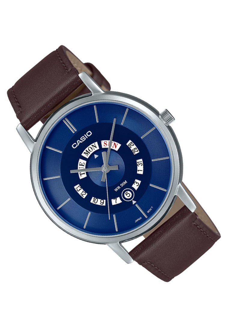 Casio MTP-B135L-2A Analog Leather Watch Strap For Men-Watch Portal Philippines