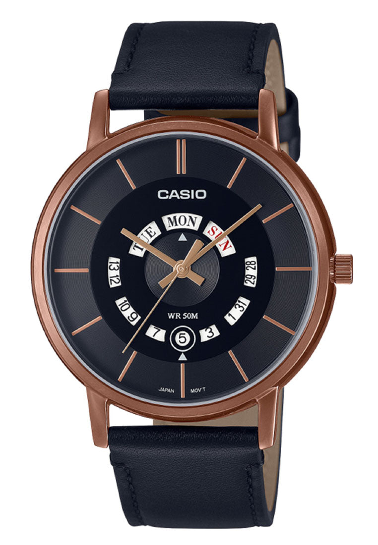 Casio MTP-B135RL-1A Analog Leather Strap Watch For Men-Watch Portal Philippines