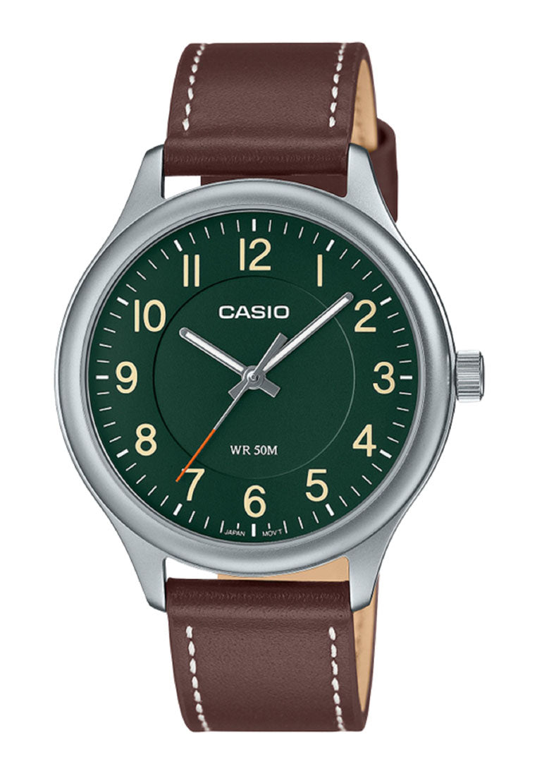 Casio MTP-B160L-3B Analog Leather Strap Watch for Men-Watch Portal Philippines