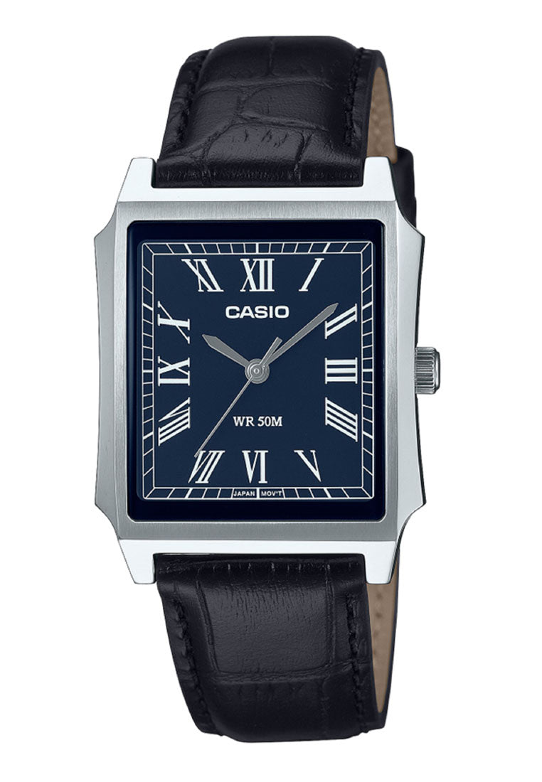 Casio MTP-B190L-2B Analog Leather Strap Watch For Men-Watch Portal Philippines