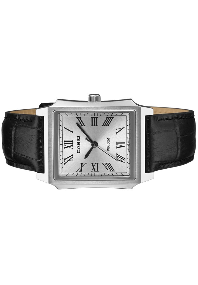 Casio MTP-B190L-7BVDF Tank Style Leather Strap Analog Watch for Men-Watch Portal Philippines