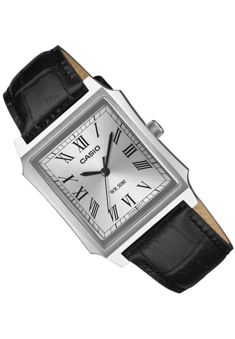 Casio MTP-B190L-7BVDF Tank Style Leather Strap Analog Watch for Men-Watch Portal Philippines