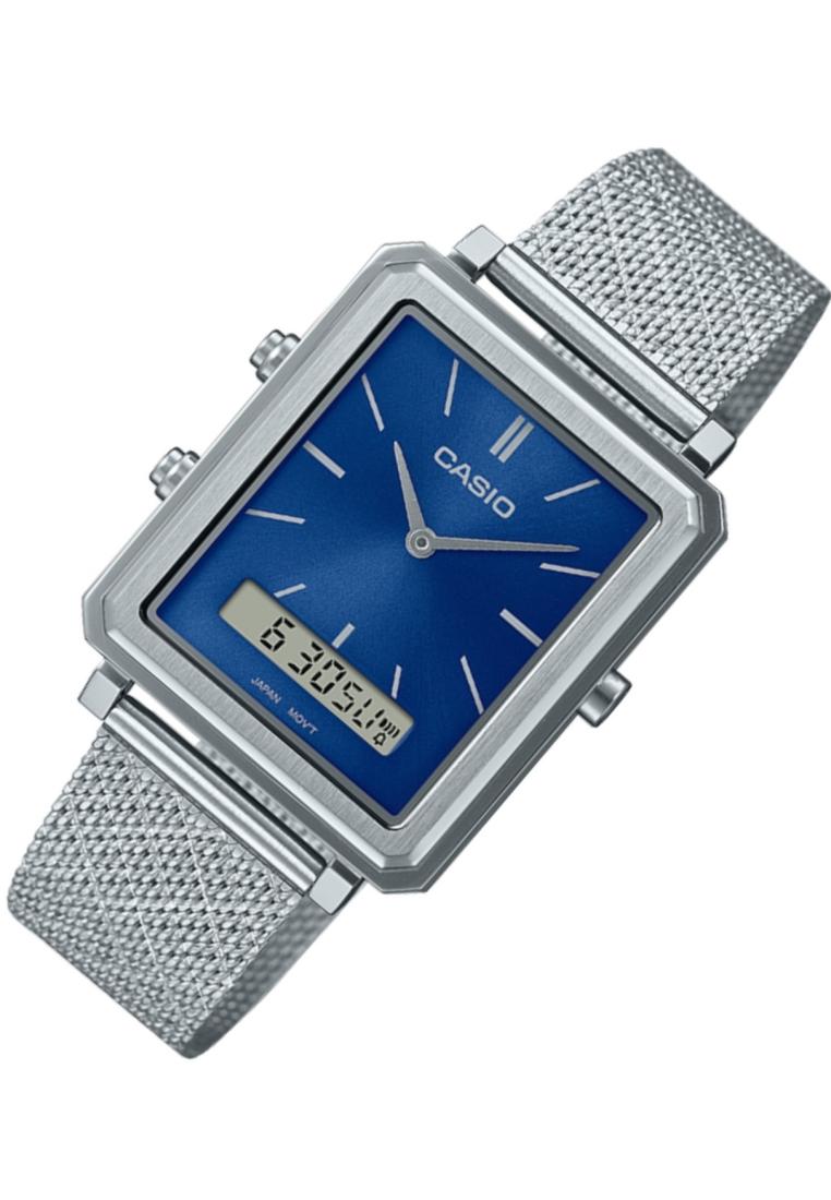 Casio MTP-B205M-2E Digital Analog Stainless Steel Strap Watch For Men-Watch Portal Philippines