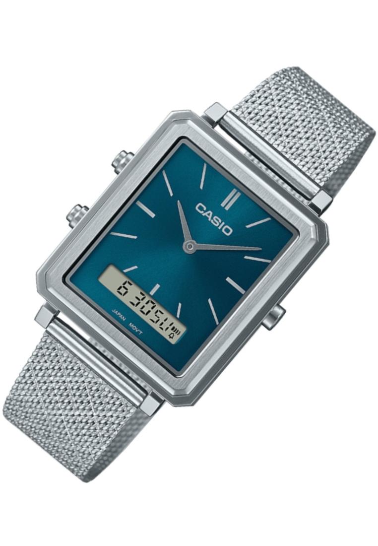 Casio MTP-B205M-3E Digital Analog Stainless Steel Strap Watch For Men-Watch Portal Philippines