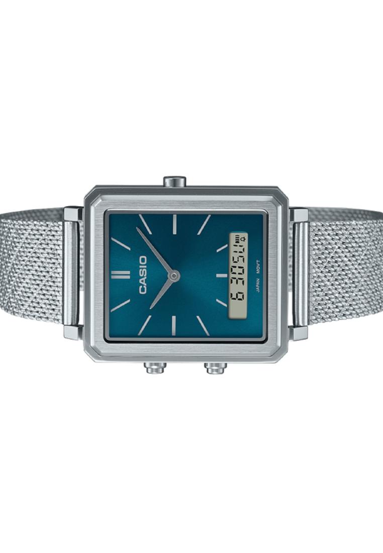 Casio MTP-B205M-3E Digital Analog Stainless Steel Strap Watch For Men-Watch Portal Philippines