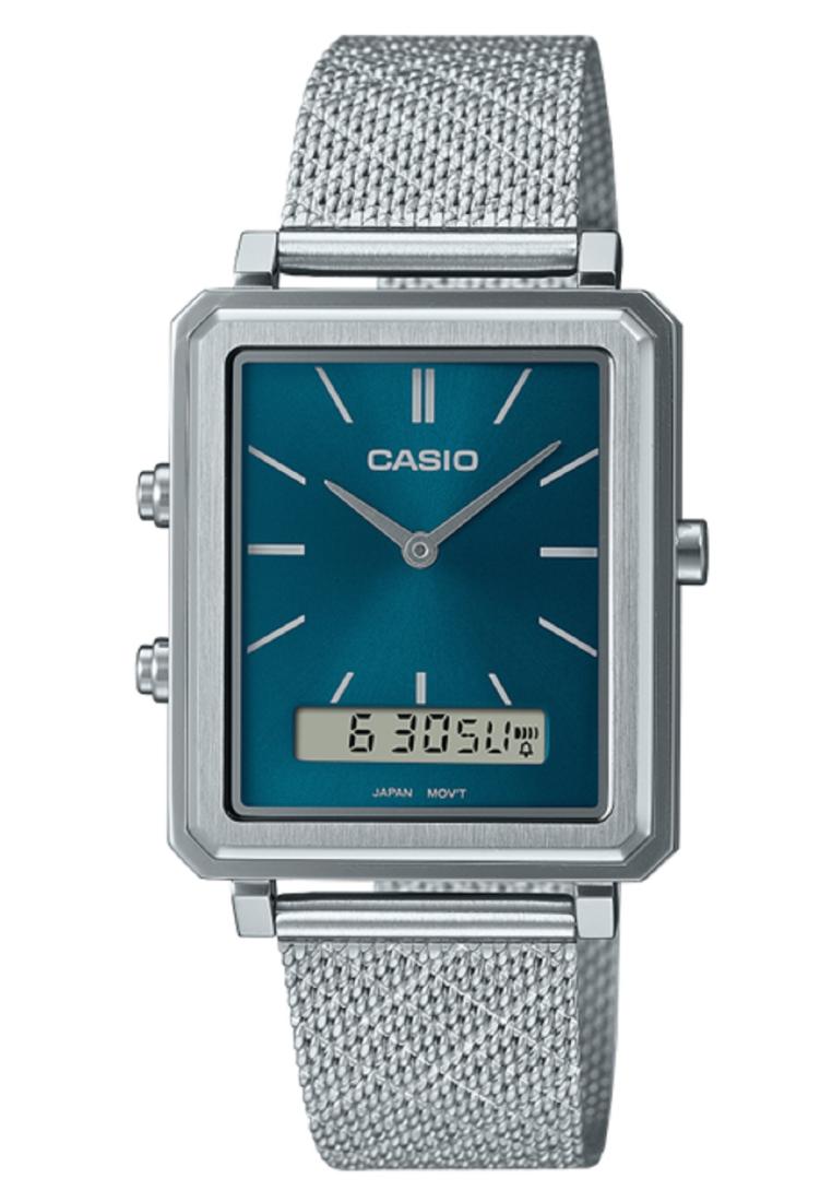 Casio MTP-B205M-3E Digital Analog Stainless Steel Strap Watch For Men-Watch Portal Philippines