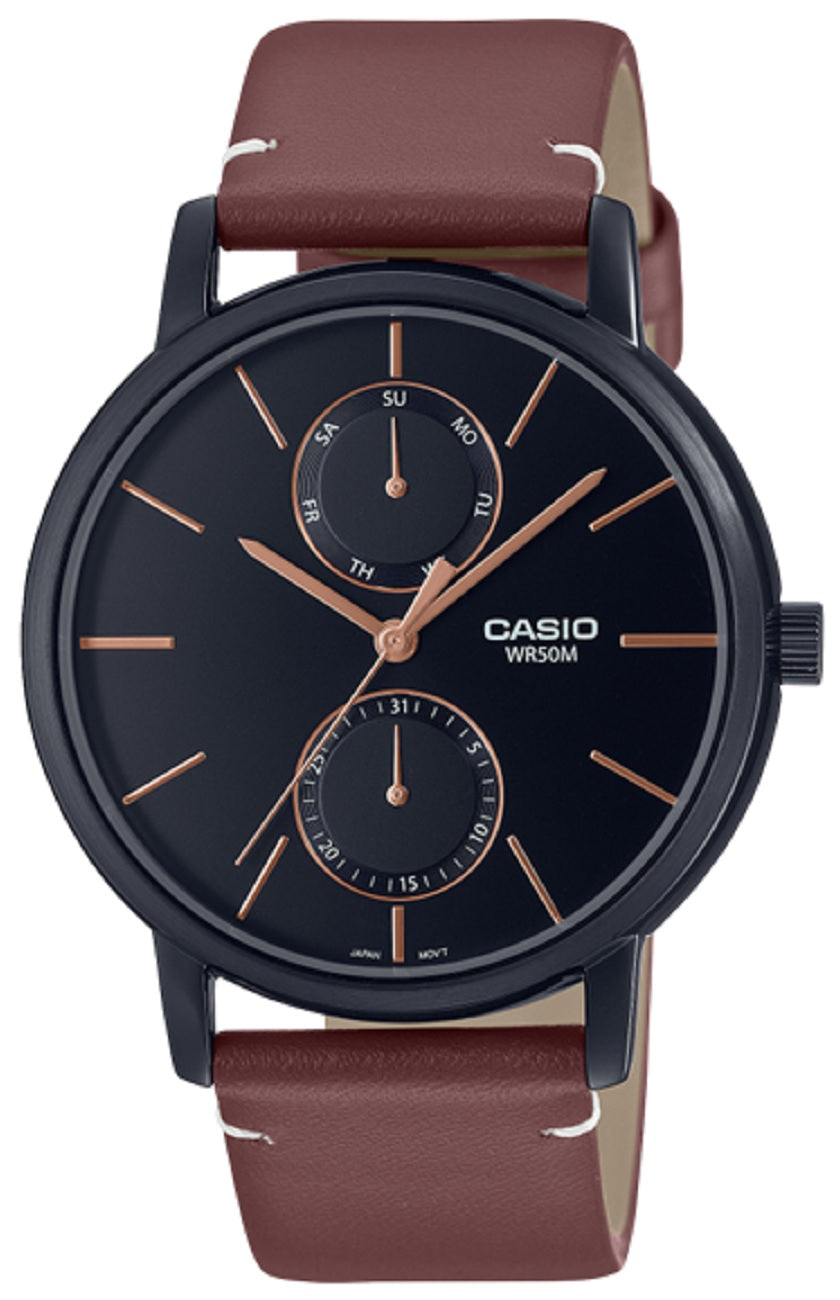 Casio MTP-B310BL-5A Analog Leather Strap Watch For Men-Watch Portal Philippines
