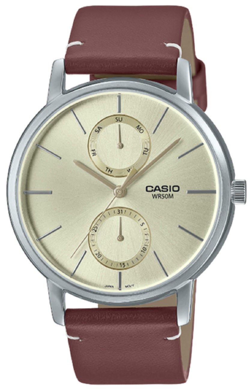 Casio MTP-B310L-9A Analog Leather Strap Watch For Men-Watch Portal Philippines