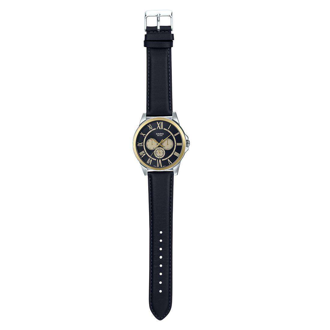 Casio MTP-E318L-1BVDF Black Leather Strap Watch for Men-Watch Portal Philippines