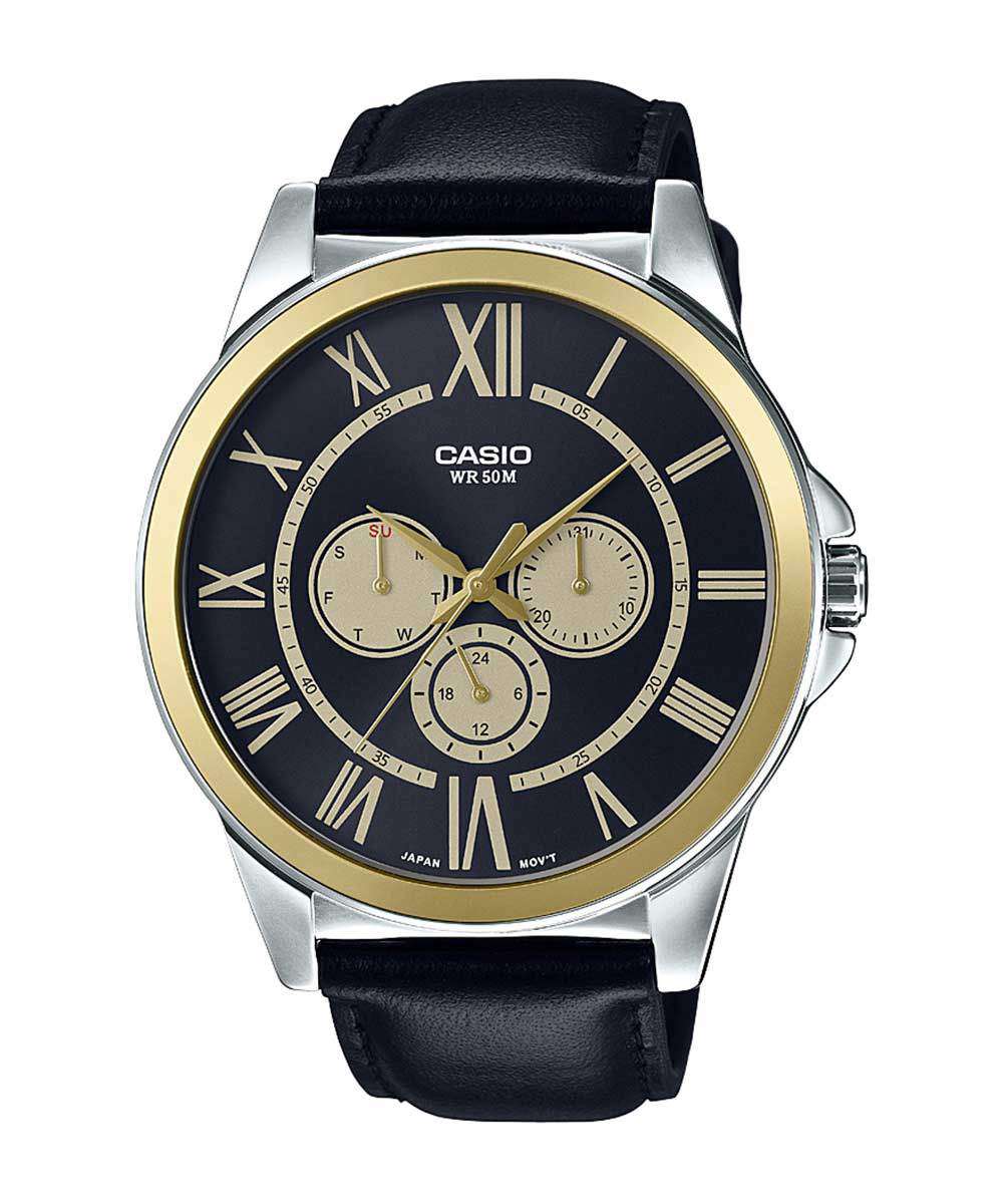 Casio MTP-E318L-1BVDF Black Leather Strap Watch for Men-Watch Portal Philippines