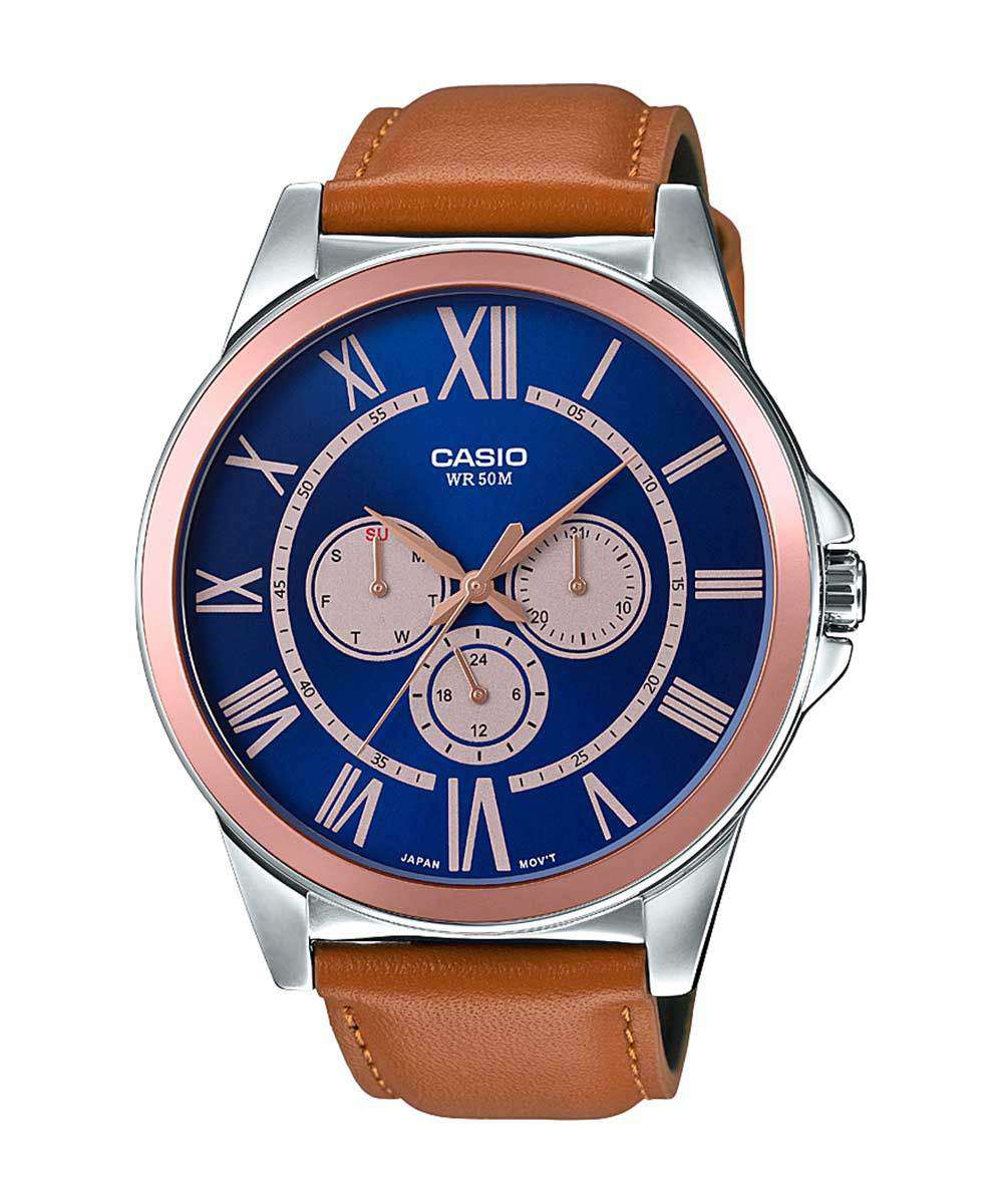 Casio MTP-E318L-2BVDF Brown Leather Strap Watch for Men-Watch Portal Philippines