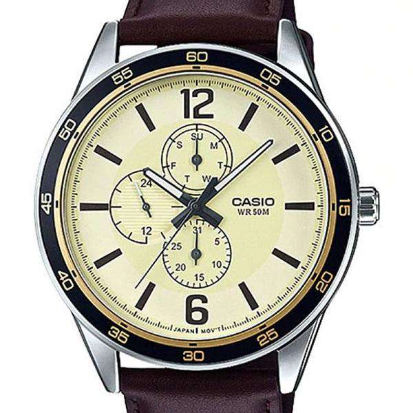 Casio MTP-E319L-9BVDF Brown Leather Strap Watch for Men-Watch Portal Philippines