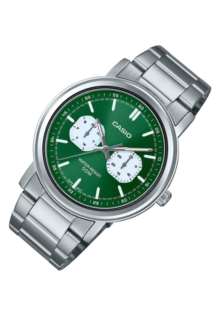 Casio MTP-E335D-3E Analog Stainless Steel Strap Watch For Men-Watch Portal Philippines