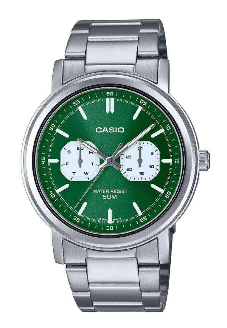 Casio MTP-E335D-3E Analog Stainless Steel Strap Watch For Men-Watch Portal Philippines