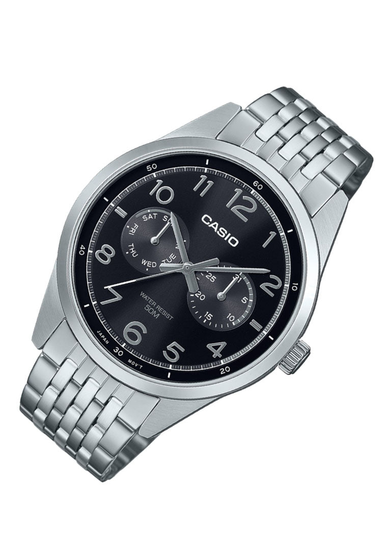 Casio MTP-E340D-1A Analog Stainless Steel Strap Watch For Men-Watch Portal Philippines