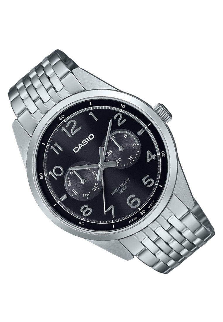 Casio MTP-E340D-1A Analog Stainless Steel Strap Watch For Men-Watch Portal Philippines