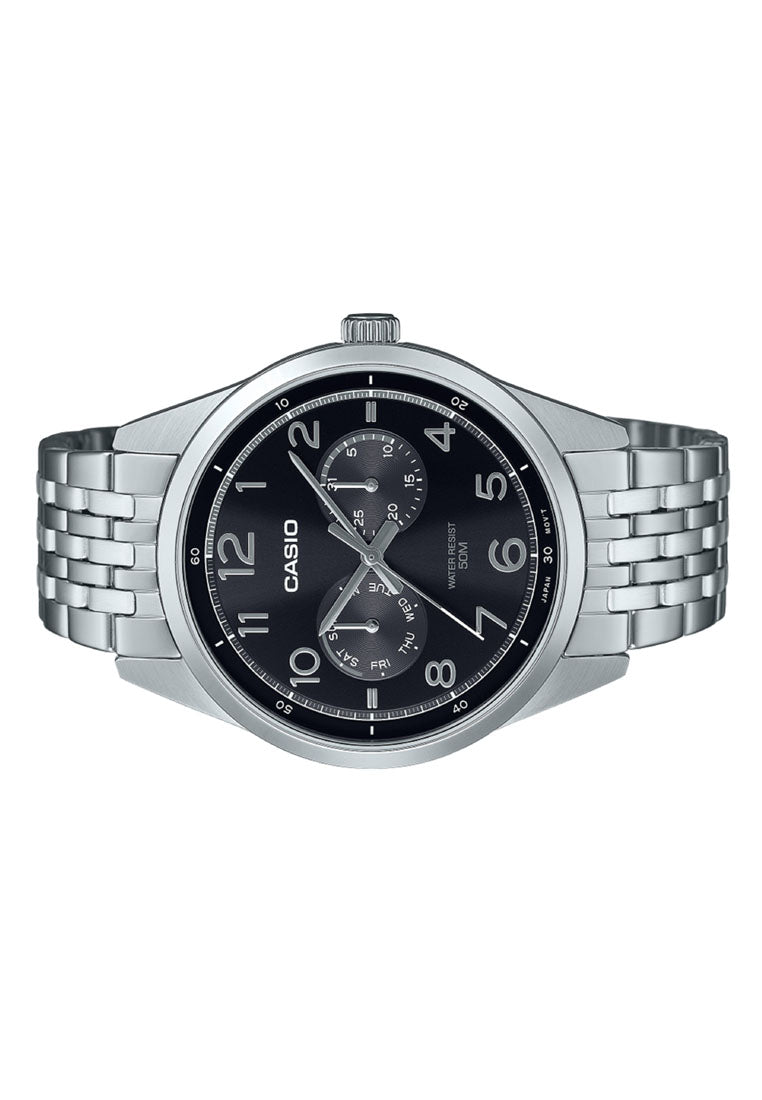 Casio MTP-E340D-1A Analog Stainless Steel Strap Watch For Men-Watch Portal Philippines