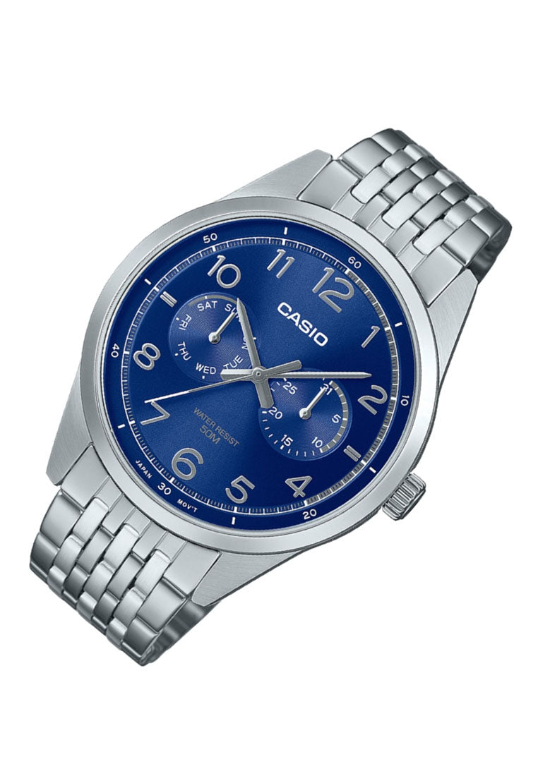 Casio MTP-E340D-2A Analog Stainless Steel Strap Watch For Men-Watch Portal Philippines