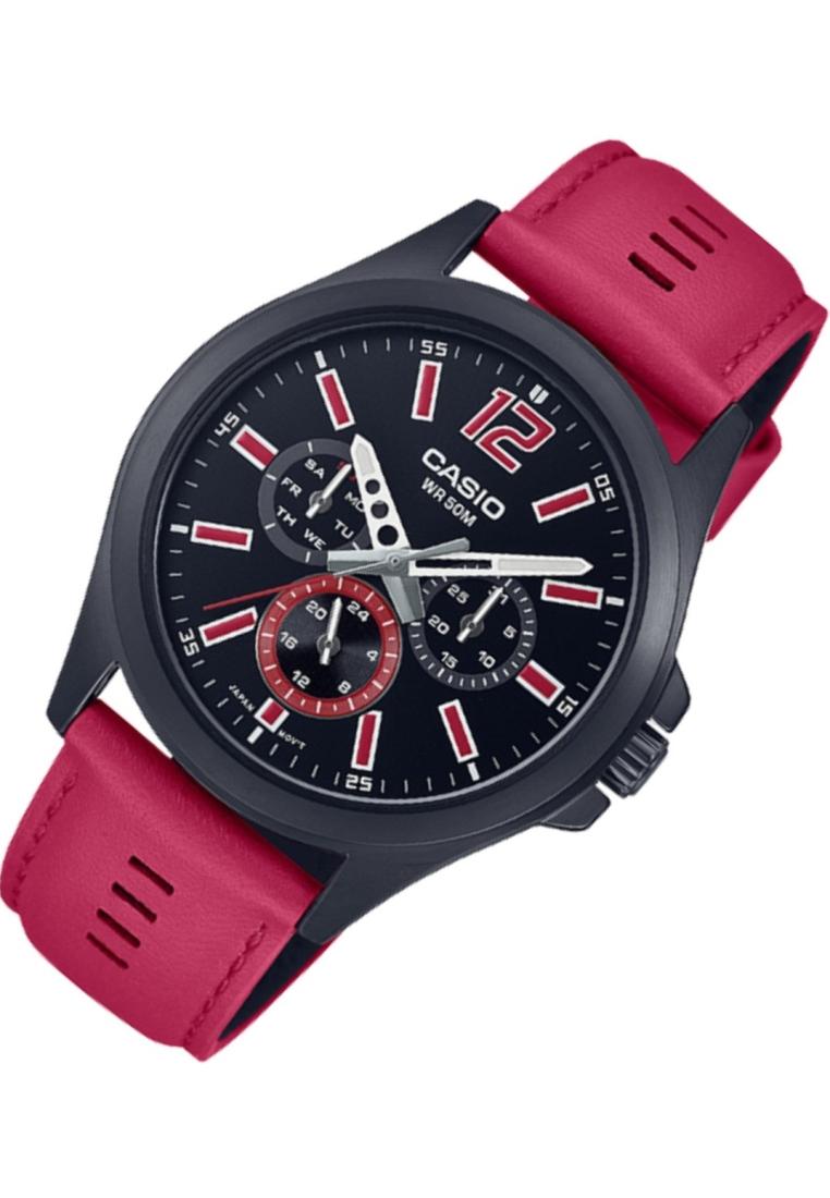 Casio MTP-E350BL-1B Analog Leather Strap Watch For Men-Watch Portal Philippines