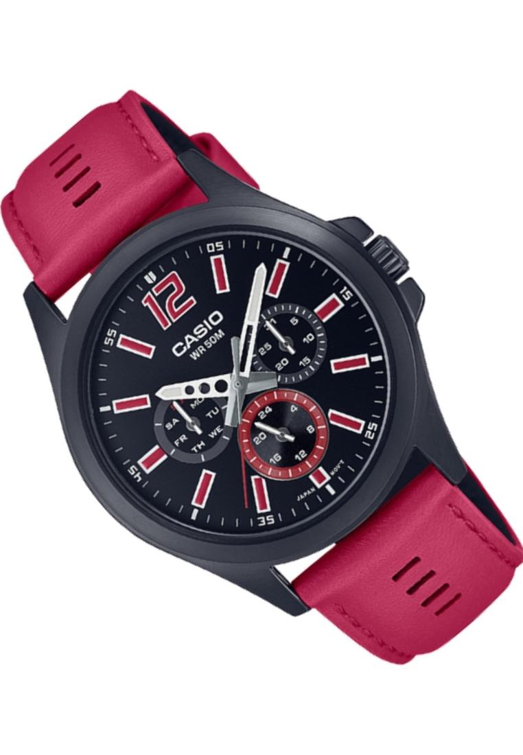 Casio MTP-E350BL-1B Analog Leather Strap Watch For Men-Watch Portal Philippines