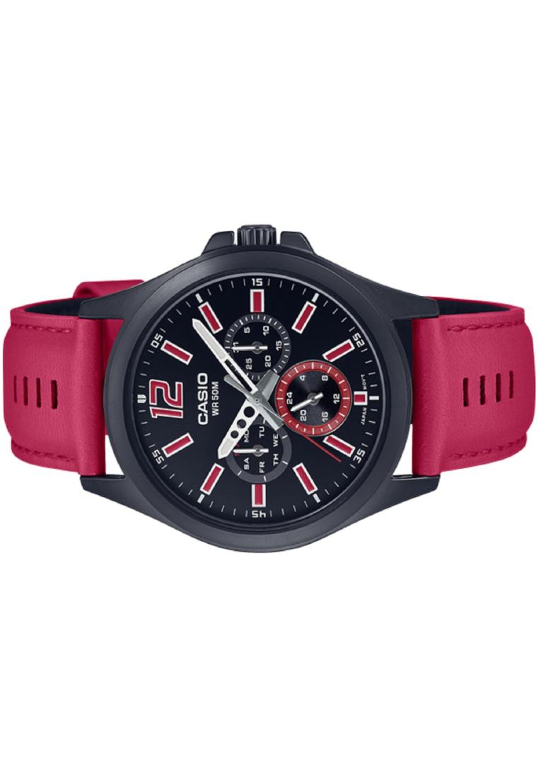 Casio MTP-E350BL-1B Analog Leather Strap Watch For Men-Watch Portal Philippines