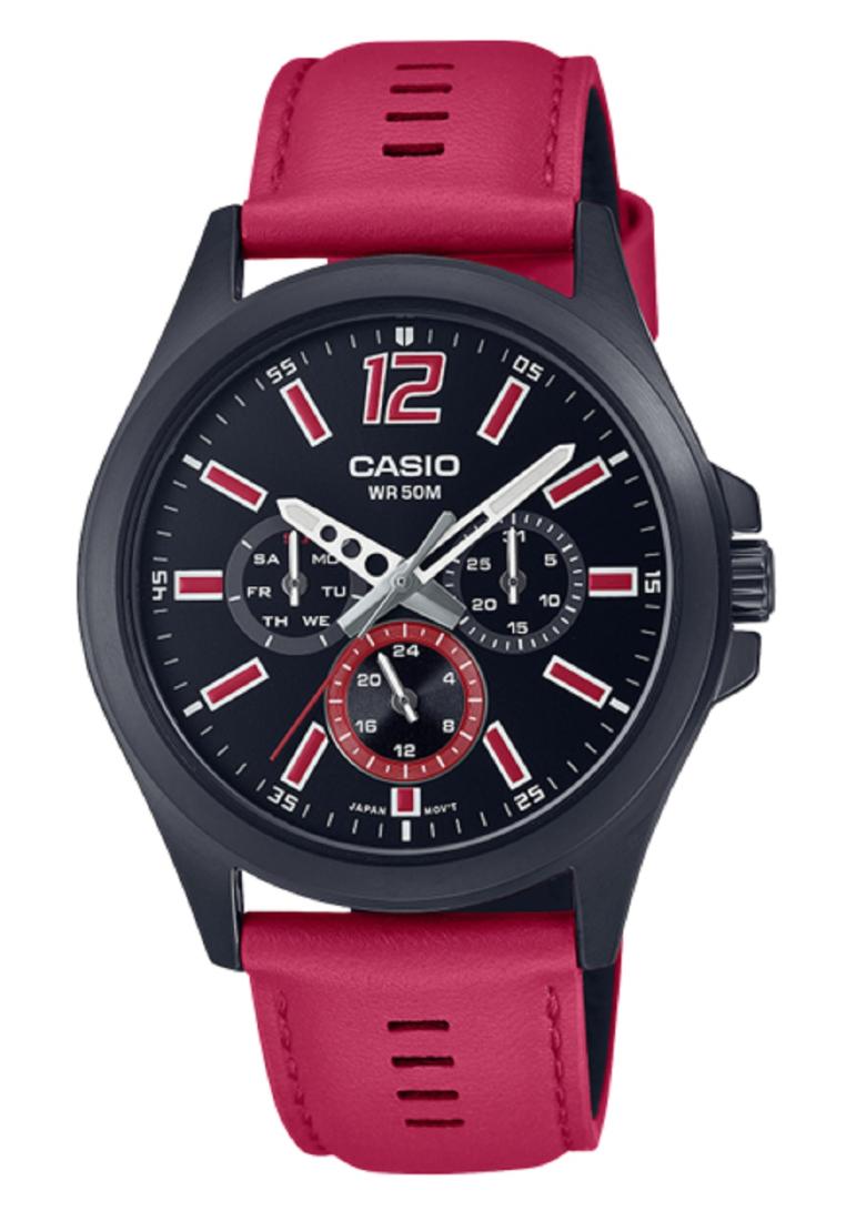 Casio MTP-E350BL-1B Analog Leather Strap Watch For Men-Watch Portal Philippines