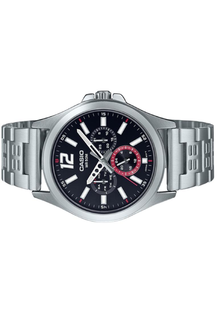 Casio MTP-E350D-1B Analog Stainless Steel Strap Watch For Men-Watch Portal Philippines