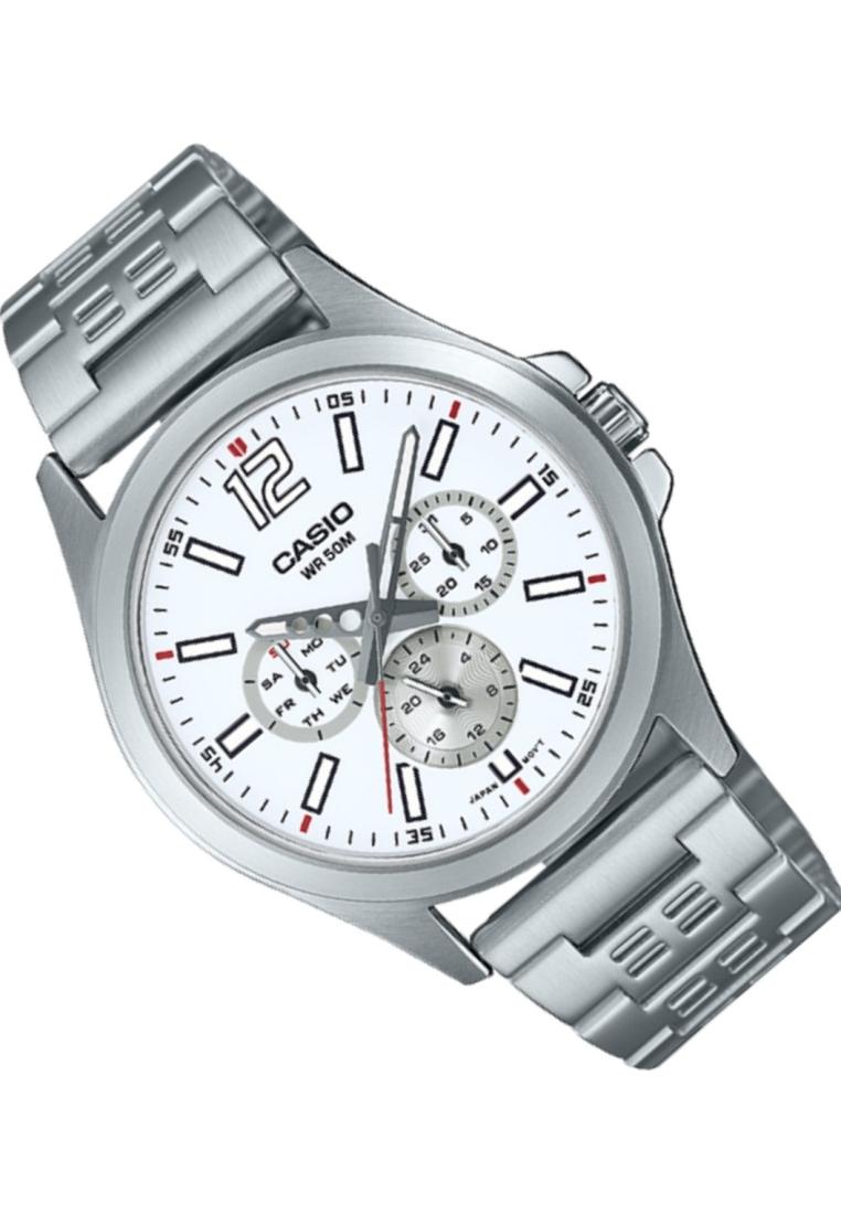 Casio MTP-E350D-7B Analog Stainless Steel Strap Watch For Men-Watch Portal Philippines