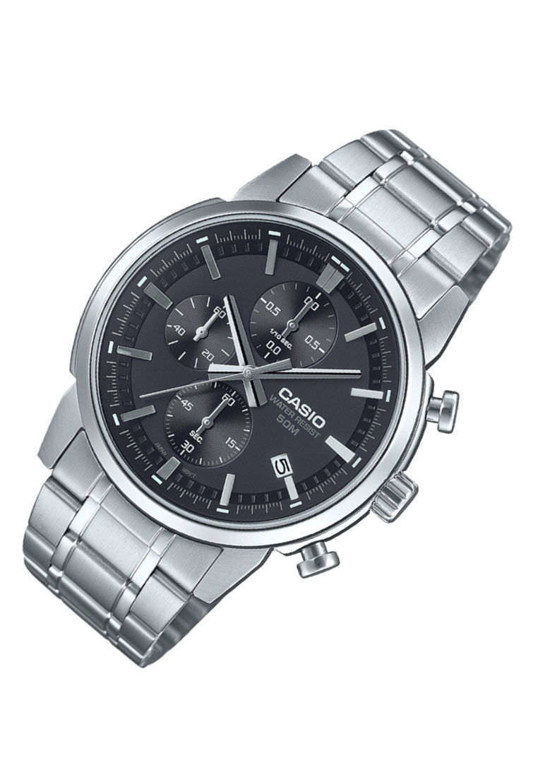 Casio MTP-E510D-1A1 Chronograph Stainless Steel Strap Watch for Men-Watch Portal Philippines