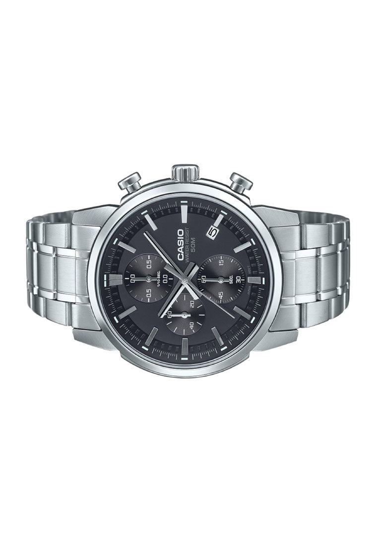 Casio MTP-E510D-1A1 Chronograph Stainless Steel Strap Watch for Men-Watch Portal Philippines