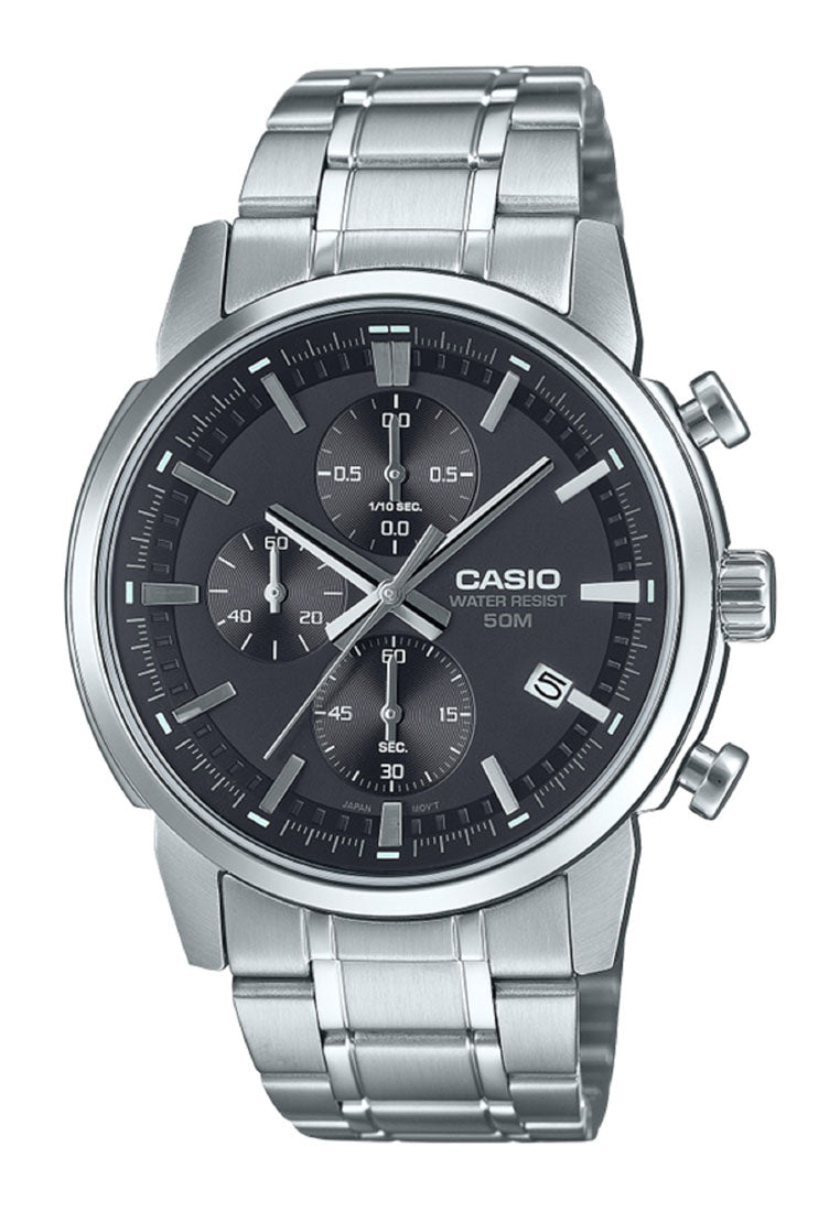 Casio MTP-E510D-1A1 Chronograph Stainless Steel Strap Watch for Men-Watch Portal Philippines