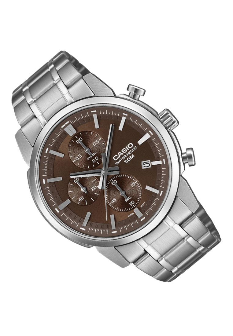 Casio MTP-E510D-5A Analog Stainless Steel Strap Watch for Men-Watch Portal Philippines