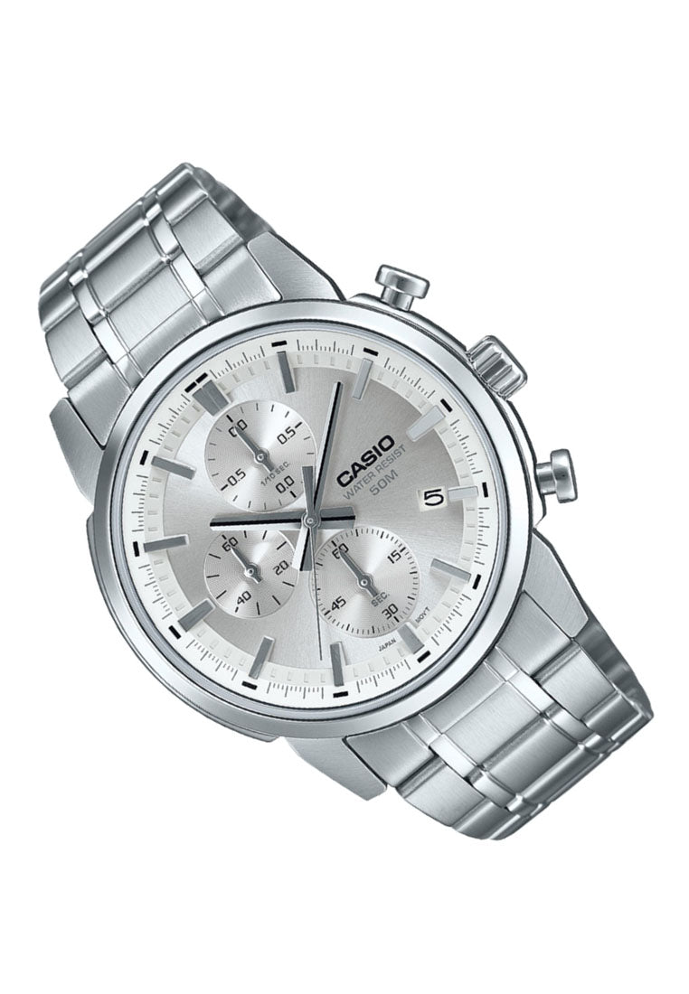 Casio MTP-E510D-7A Chronograph Stainless Steel Strap Watch for Men-Watch Portal Philippines