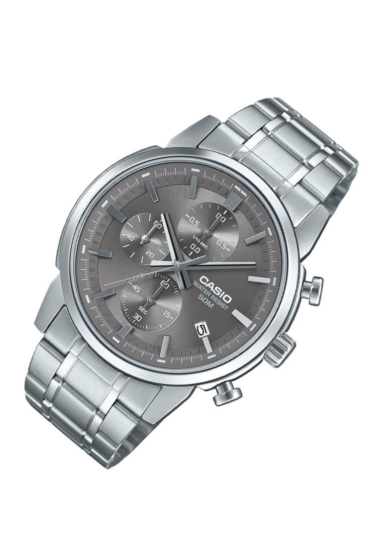 Casio MTP-E510D-8A Chronograph Stainless Steel Strap Watch for Men-Watch Portal Philippines