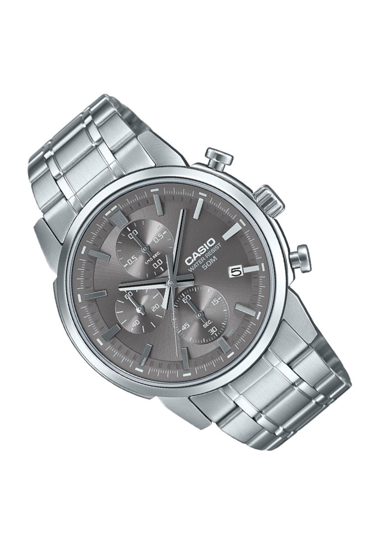 Casio MTP-E510D-8A Chronograph Stainless Steel Strap Watch for Men-Watch Portal Philippines
