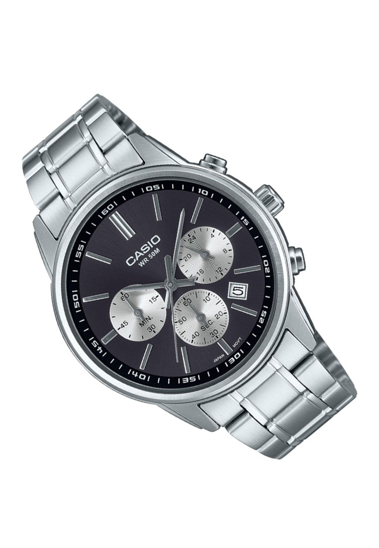 Casio MTP-E515D-1A Chronograph Stainless Steel Strap Watch for Men-Watch Portal Philippines