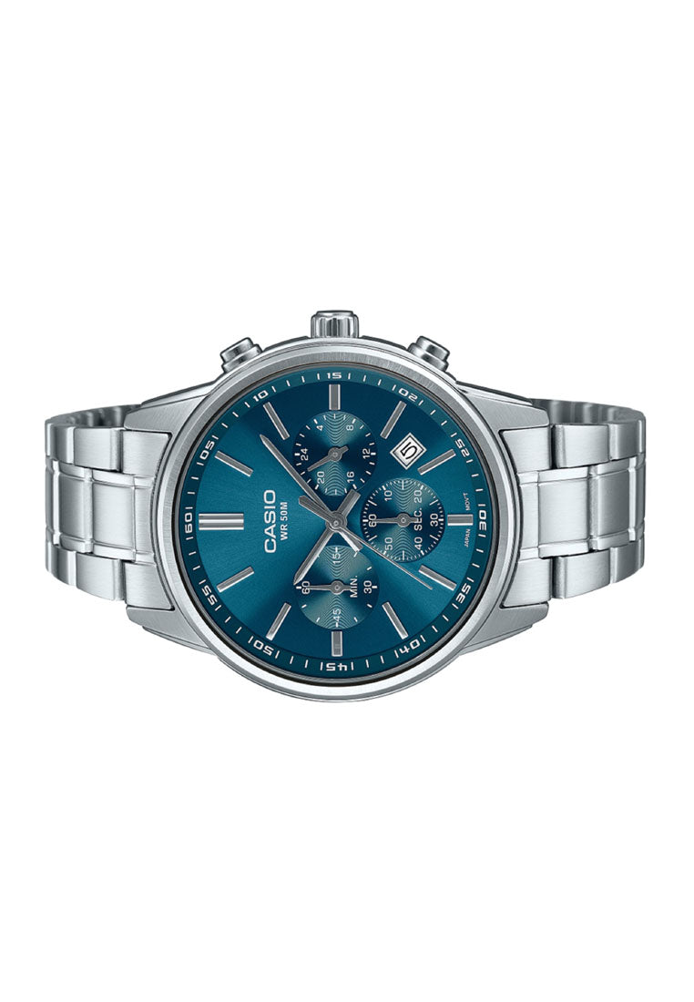 Casio MTP-E515D-2A1 Chronograph Stainless Steel Strap Watch for Men-Watch Portal Philippines