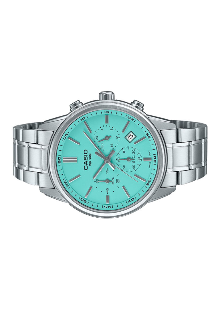 Casio MTP-E515D-2A2 Chronograph Stainless Steel Strap Watch for Men-Watch Portal Philippines
