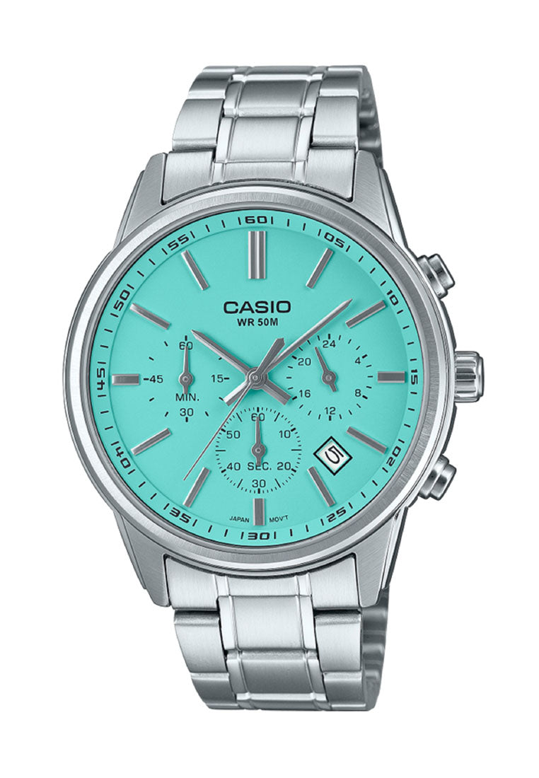 Casio MTP-E515D-2A2 Chronograph Stainless Steel Strap Watch for Men-Watch Portal Philippines