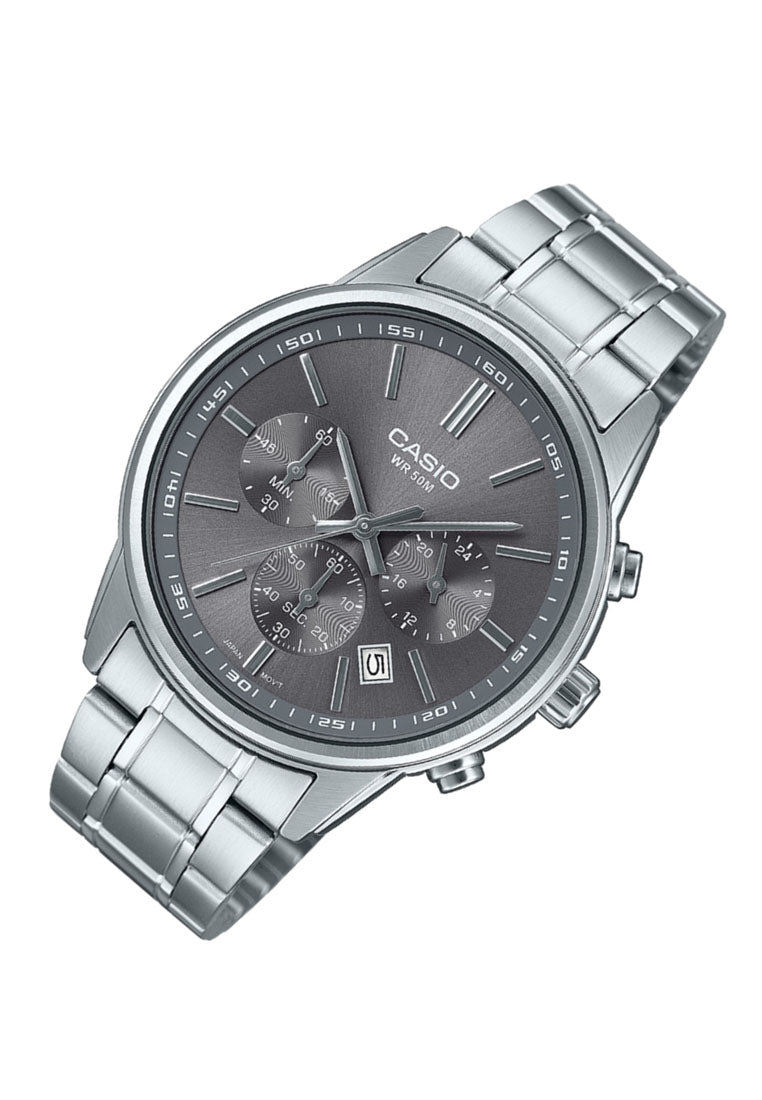 Casio MTP-E515D-8A Chronograph Stainless Steel Strap Watch for Men-Watch Portal Philippines