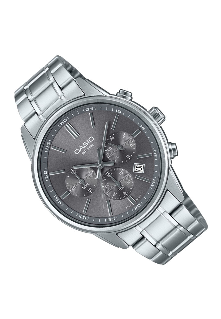 Casio MTP-E515D-8A Chronograph Stainless Steel Strap Watch for Men-Watch Portal Philippines
