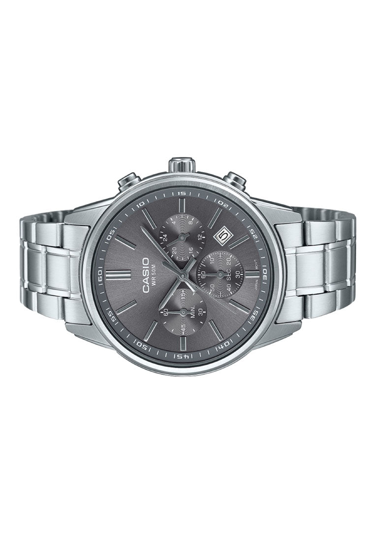 Casio MTP-E515D-8A Chronograph Stainless Steel Strap Watch for Men-Watch Portal Philippines