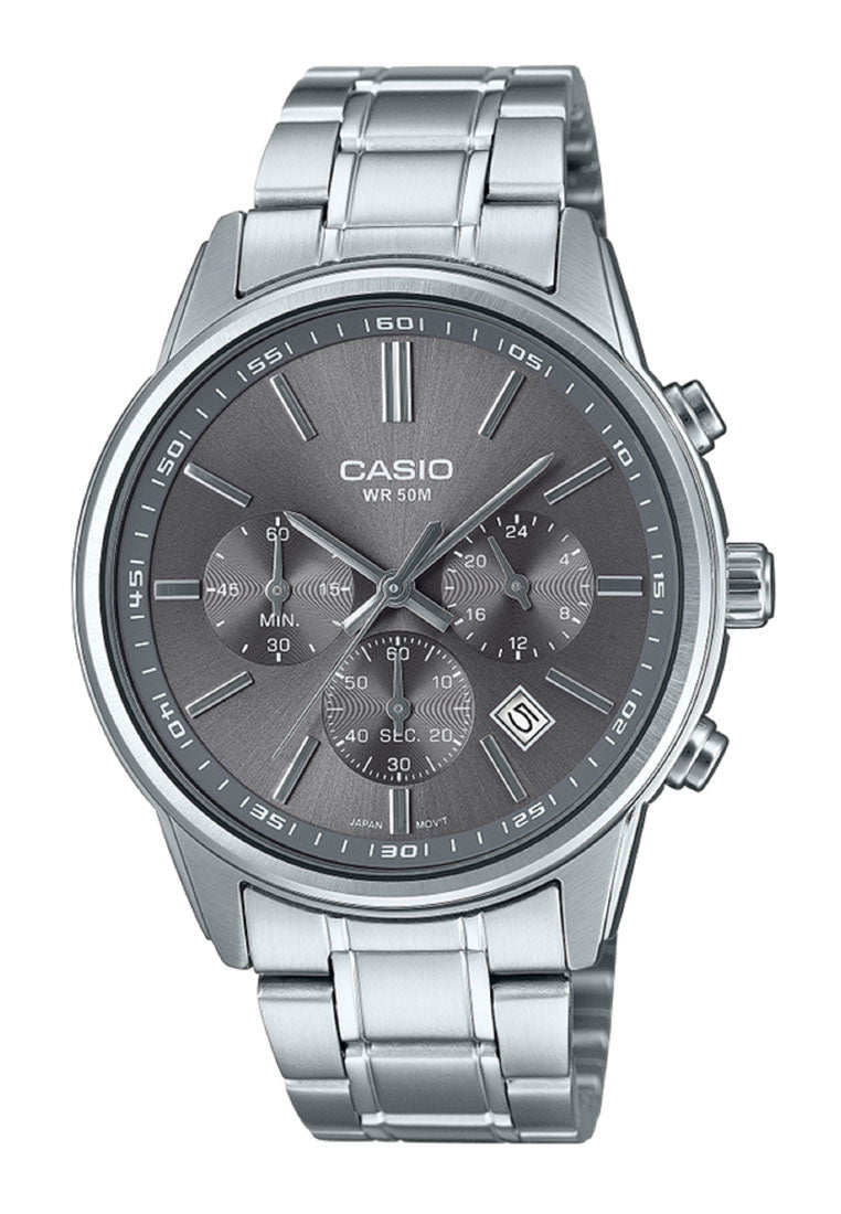 Casio MTP-E515D-8A Chronograph Stainless Steel Strap Watch for Men-Watch Portal Philippines