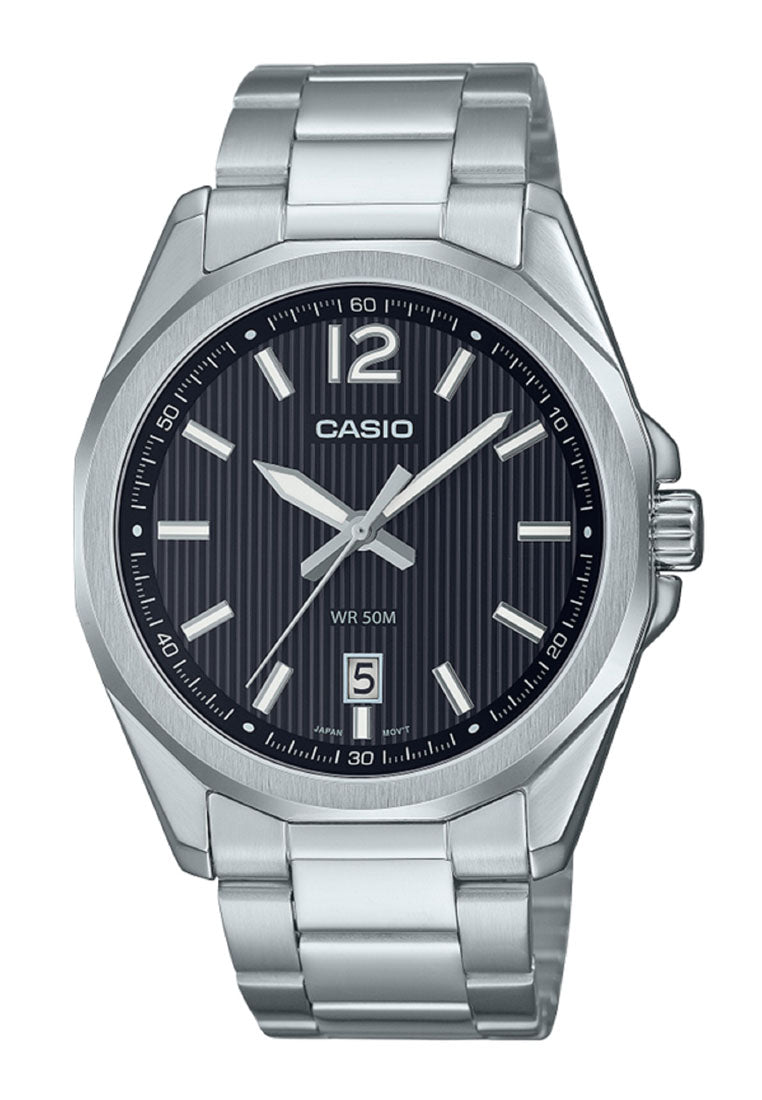 Casio MTP-E725D-1A Analog Stainless Steel Strap Watch for Men-Watch Portal Philippines