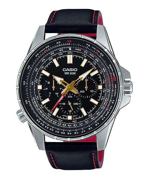 Casio MTP-SW320L-1AVDF Black Leather Strap Watch for Men-Watch Portal Philippines