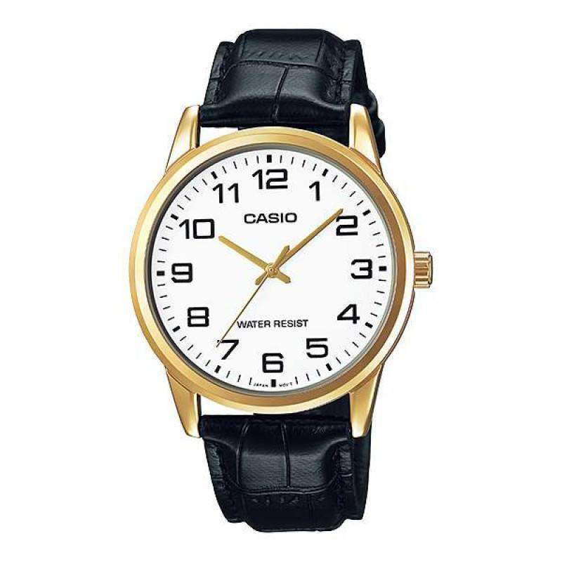 Casio MTP-V001GL-7B Black Leather Watch for Men-Watch Portal Philippines